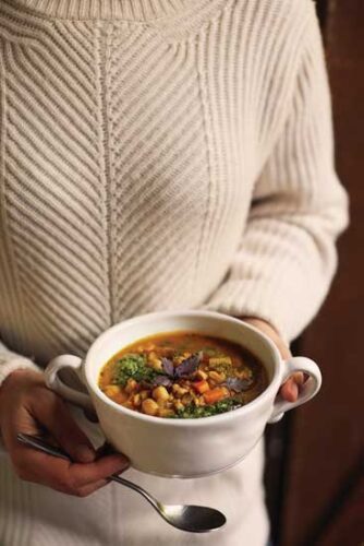 Minestrone with Farro and Chia Pesto Recipe